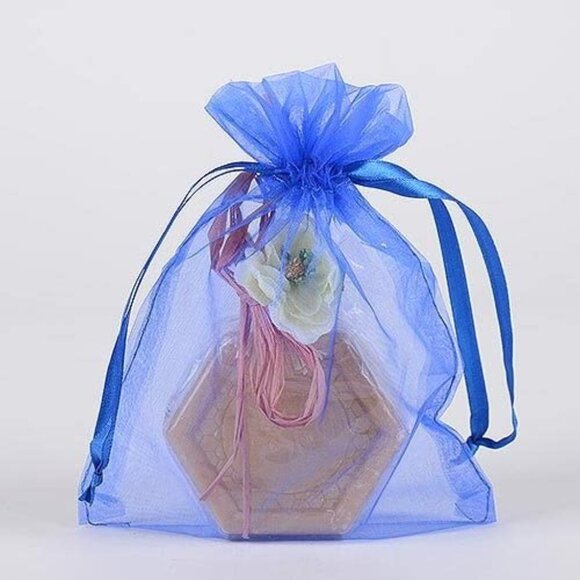 100 Winter Organza Bag Large 8x14" Gift Turquoise Light Blue Gray Royal White - Picture 2 of 6